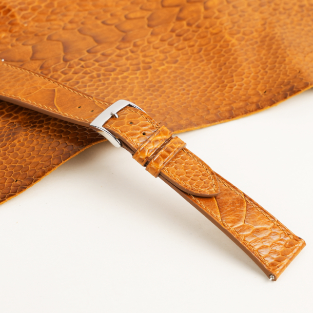 Classic-Cognac-Ostrich-Leg-Leather-Watch-Strap