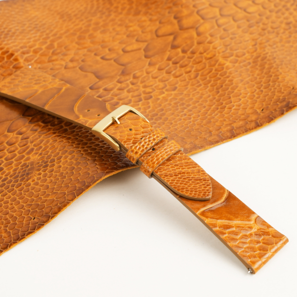 Vintage-Cognac-Ostrich-Leg-Leather-Watch-Strap