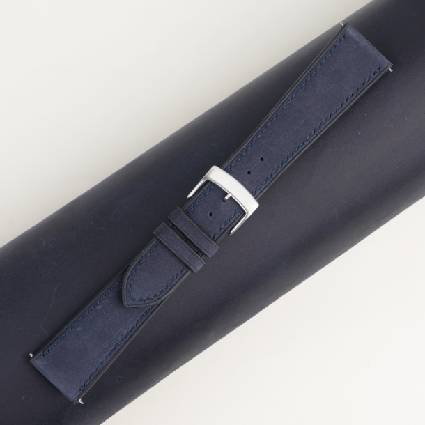 Blue Crazy Horse Leather Watch Strap