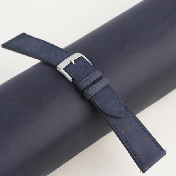 Blue Crazy Horse Leather Watch Strap