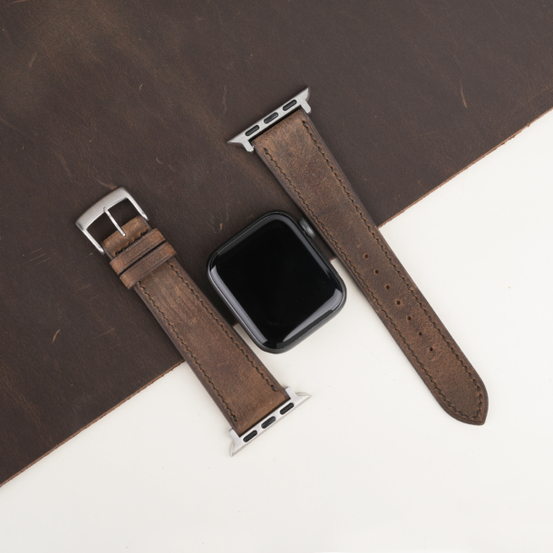 Rustic Crazy Horse Leather Apple Watch Band
