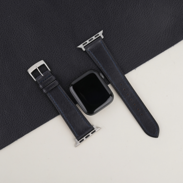 Navy Vachetta Leather Apple Watch Band 2 Navy Vachetta Leather Apple Watch Band