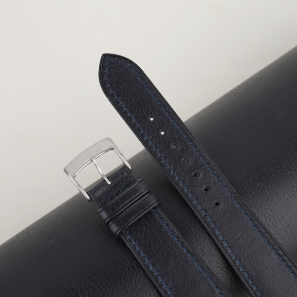 Navy Vachetta Leather Watch Strap