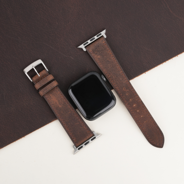 Brown Crazy Horse Leather Apple Watch Band