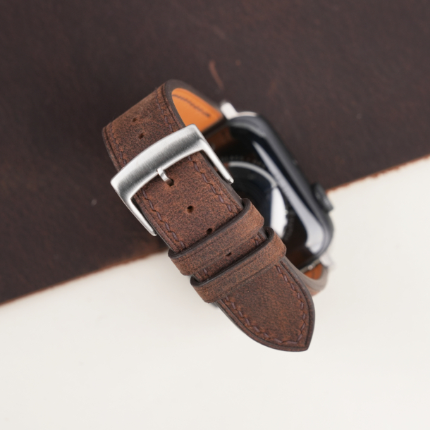 Brown Crazy Horse Leather Apple Watch Band