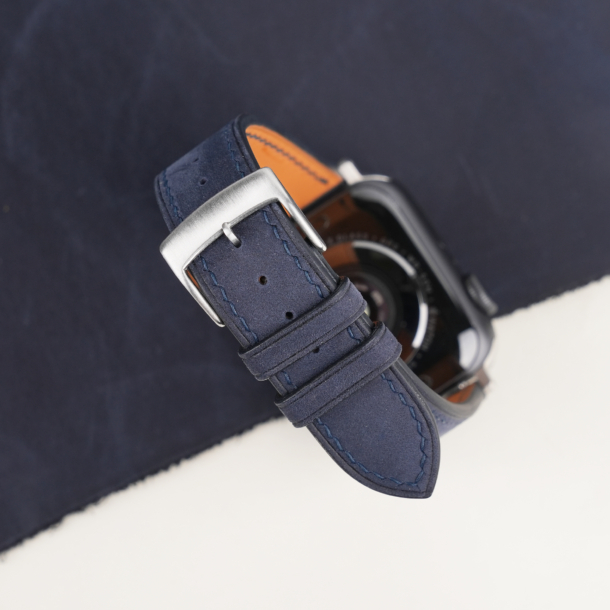 Blue Crazy Horse Leather Apple Watch Band