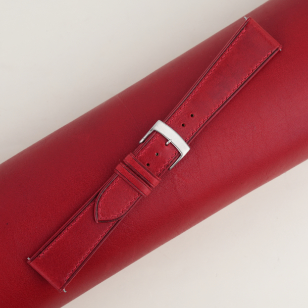 Red Vachetta Leather Watch Strap