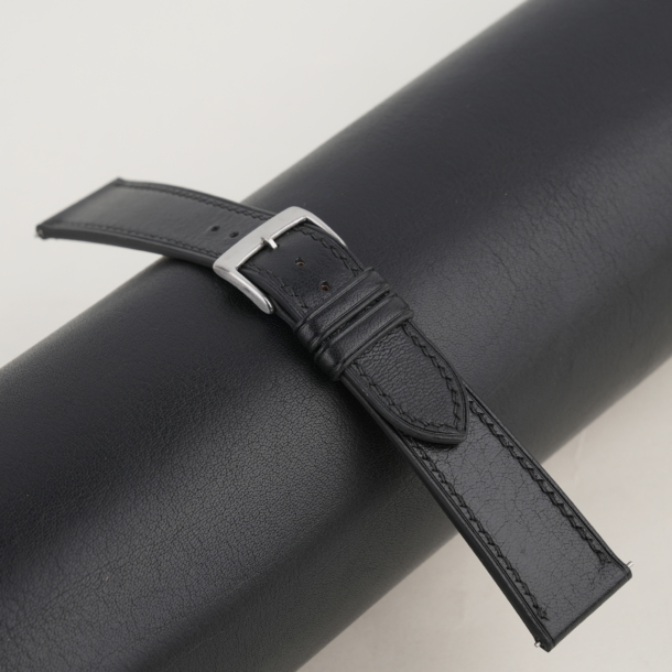 Black Vachetta Leather Watch Strap