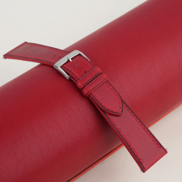 Red Vachetta Leather Watch Strap