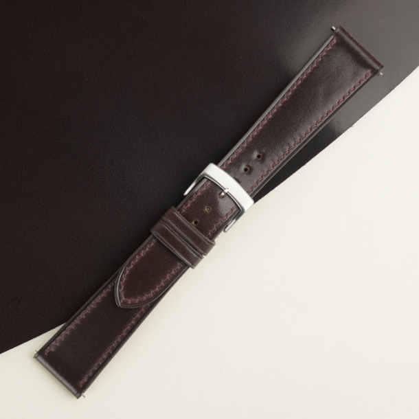 Brown Shell Cordovan Leather Watch Strap
