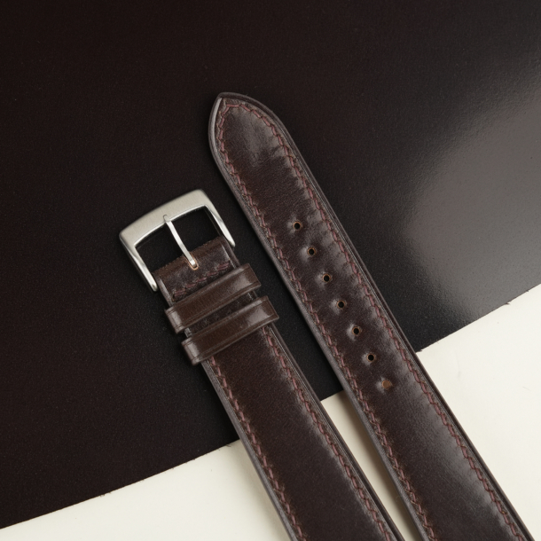 Brown Shell Cordovan Leather Watch Strap