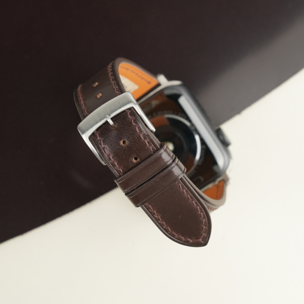 Brown Shell Cordovan Leather Apple Watch Band