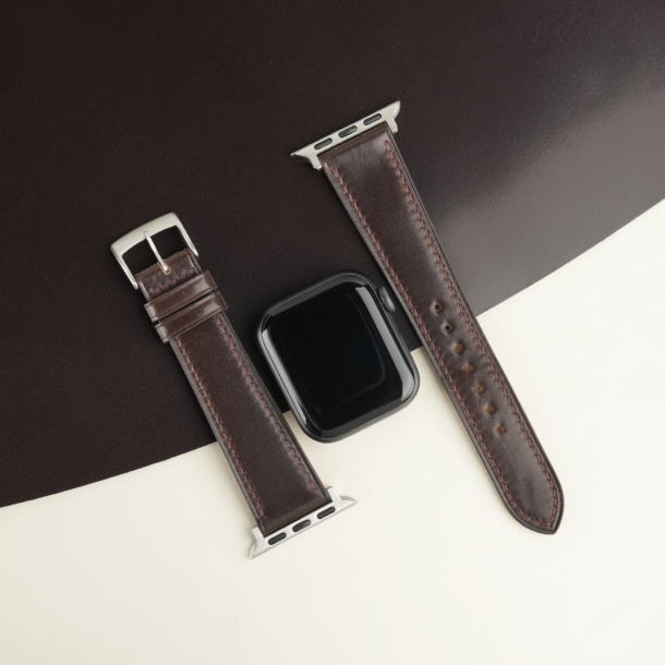 Brown Shell Cordovan Leather Apple Watch Band