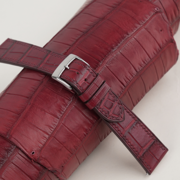 Bordeaux Alligator Leather Watch Strap