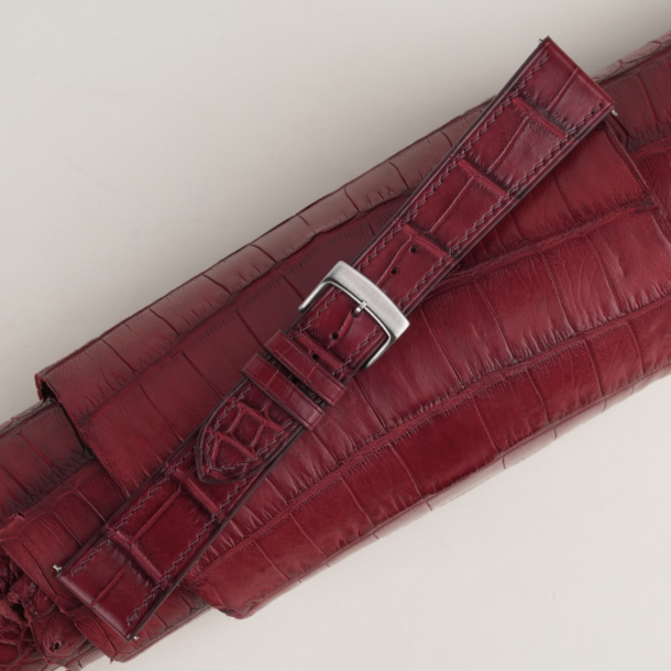 Bordeaux Alligator Leather Watch Strap