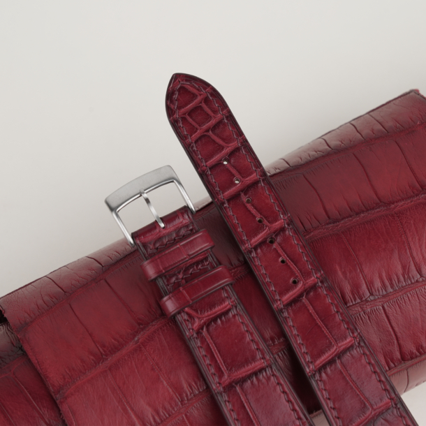 Bordeaux Alligator Leather Watch Strap - Image 2