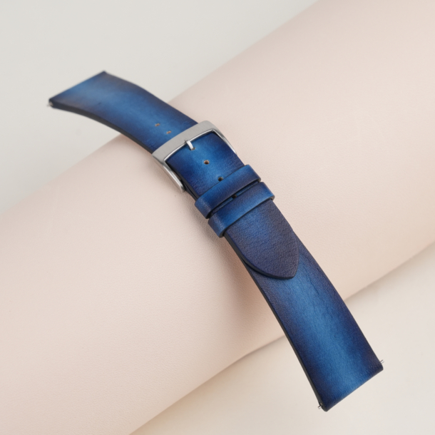 Patina Navy Vegetable Tanned Leather Watch Strap