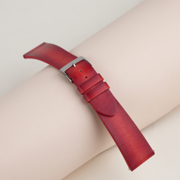 Patina Red Vegetable Tanned Leather Watch Strap