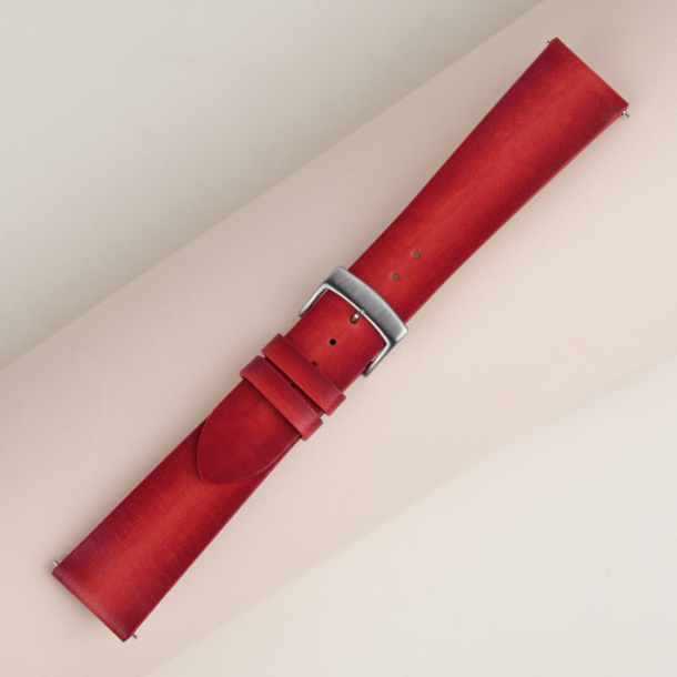 Patina Red Vegetable Tanned Leather Watch Strap