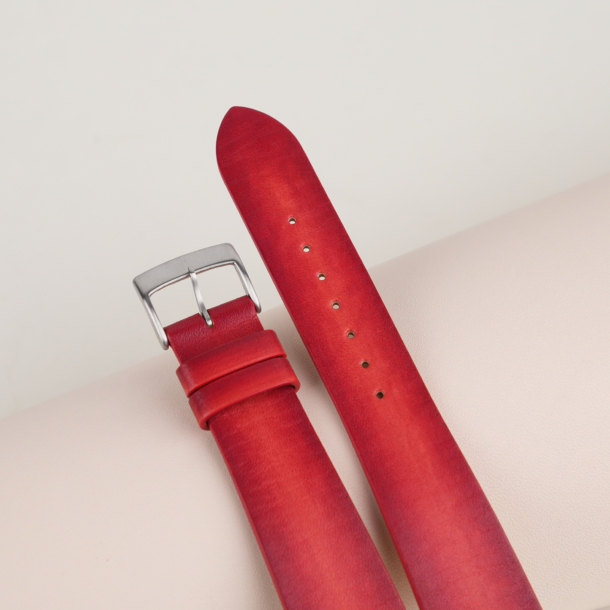 Patina Red Vegetable Tanned Leather Watch Strap