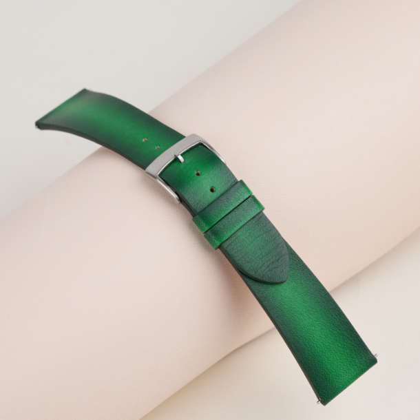 Patina Dark Green Vegetable Tanned Leather Watch Strap