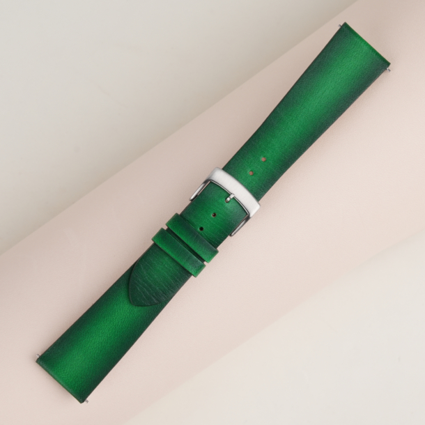 Patina Dark Green Vegetable Tanned Leather Watch Strap