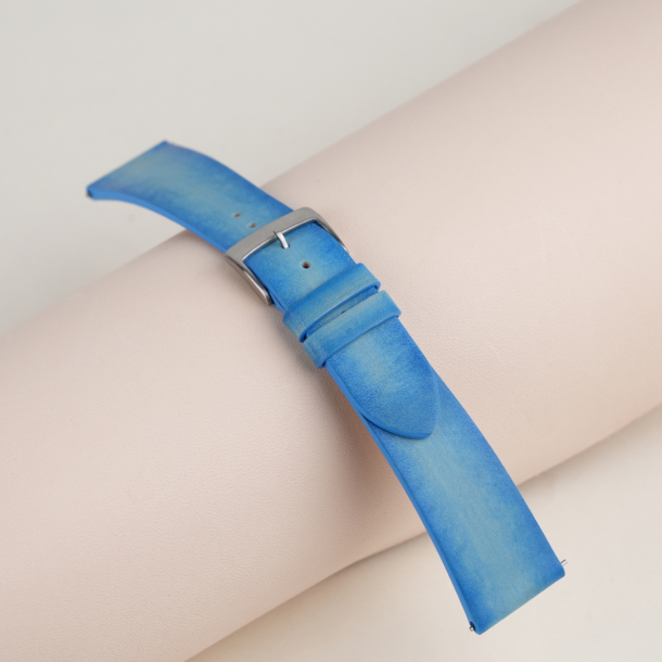 Patina Light Blue Vegetable Tanned Leather Watch Strap