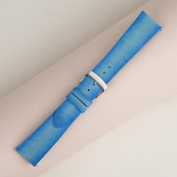Patina Light Blue Vegetable Tanned Leather Watch Strap