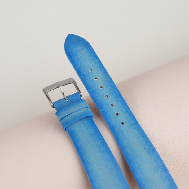 Patina Light Blue Vegetable Tanned Leather Watch Strap