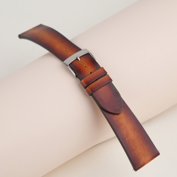 Patina Dark Brown Vegetable Tanned Leather Watch Strap