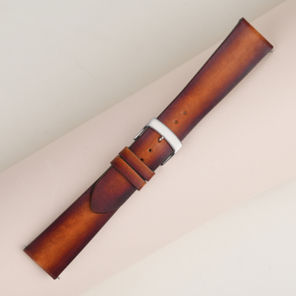 Patina Dark Brown Vegetable Tanned Leather Watch Strap