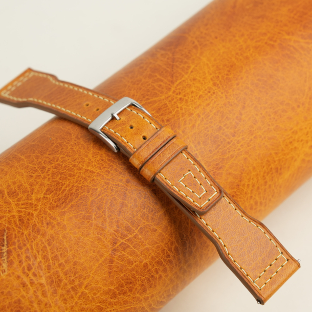 Pilot Whiskey Badalassi Carlo Waxed Leather Watch Strap