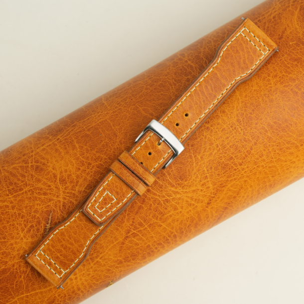 Pilot Whiskey Badalassi Carlo Waxed Leather Watch Strap