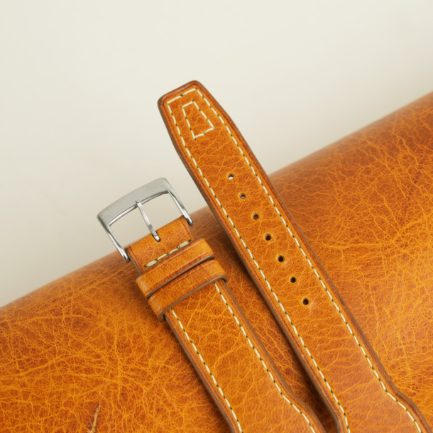 Pilot Whiskey Badalassi Carlo Waxed Leather Watch Strap