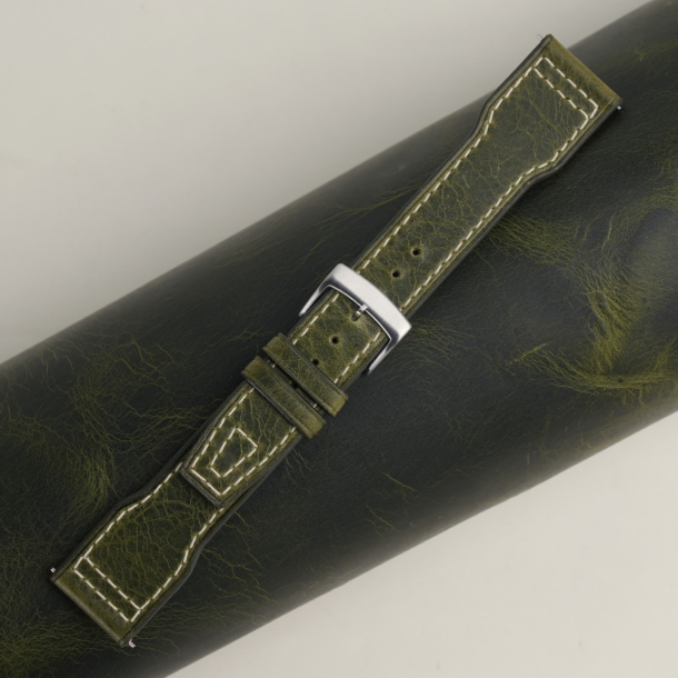 Pilot Olive Badalassi Carlo Waxed Leather Watch Strap