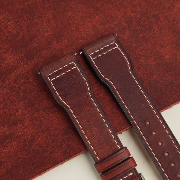 Pilot Burgundy Pueblo Leather Watch Strap