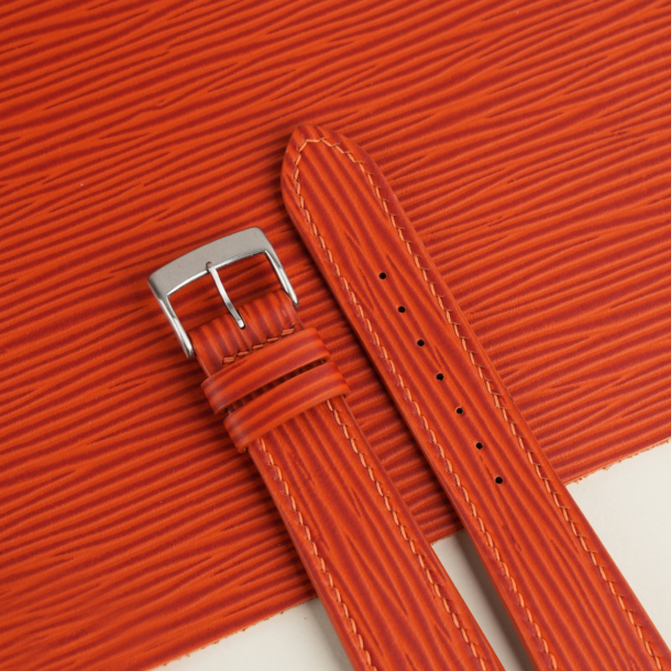 Orange Epi Leather Watch Strap