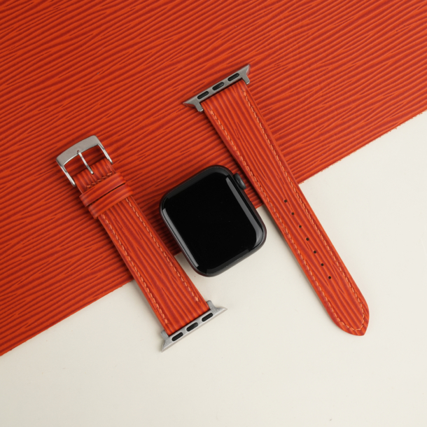Orange Epi Leather Apple Watch Band