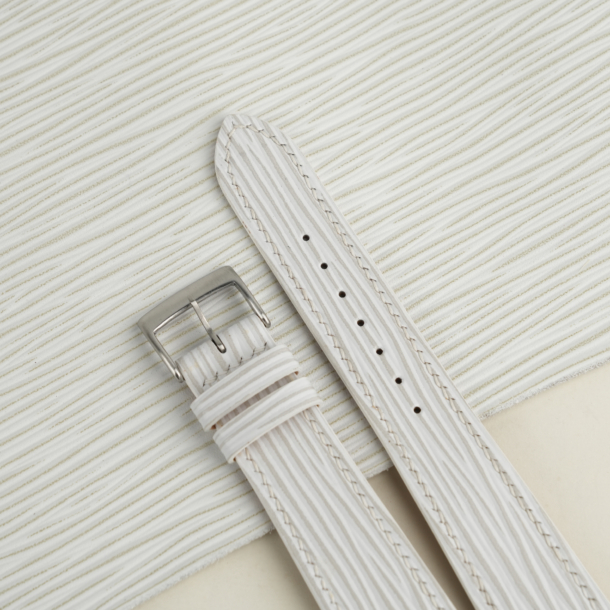 White Epi Leather Watch Strap