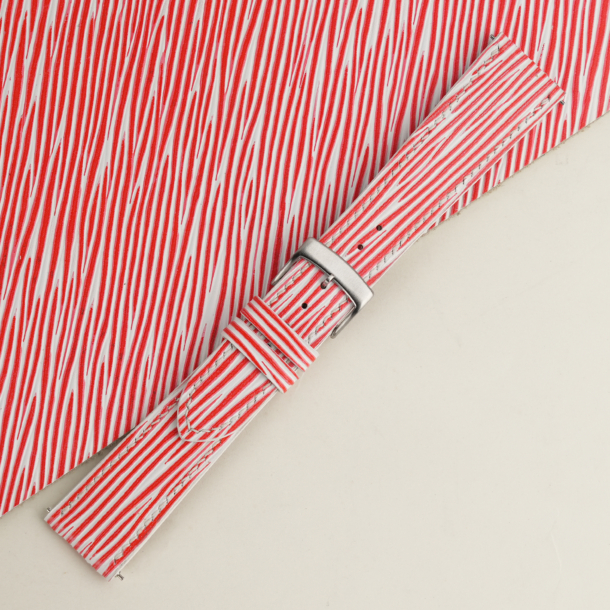 Red White Epi Leather Watch Strap