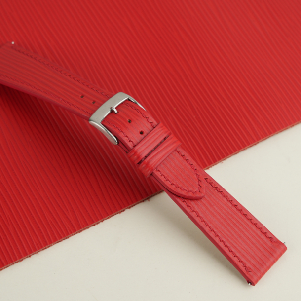 Red Orange Epi Leather Watch Strap