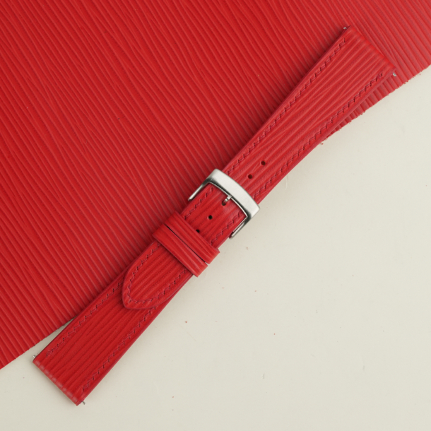 Red Orange Epi Leather Watch Strap