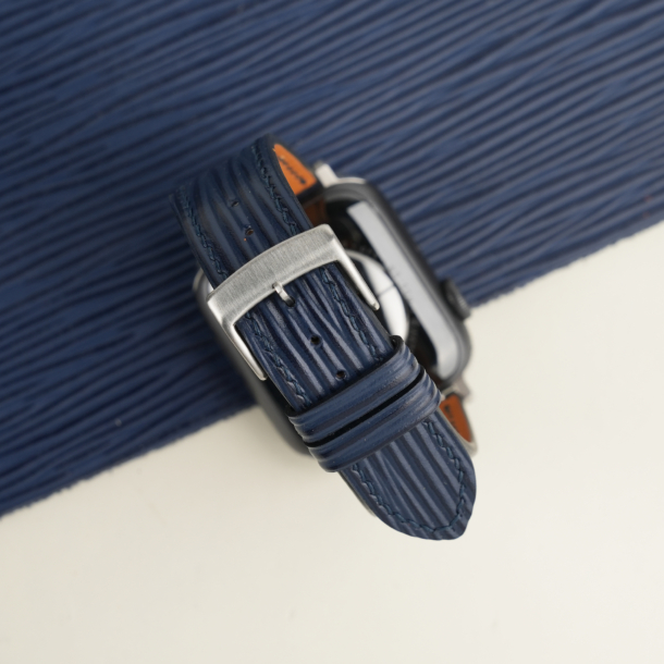 Navy Epi Leather Apple Watch Band