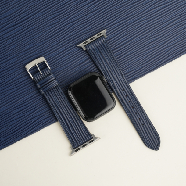 Navy Epi Leather Apple Watch Band