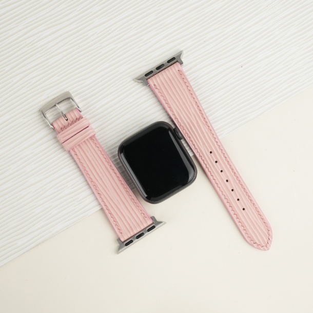 Light Pink Epi Leather Apple Watch Band