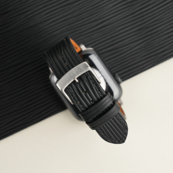 Black Epi Leather Apple Watch Band