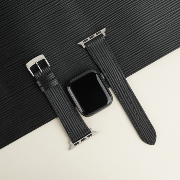 Black Epi Leather Apple Watch Band