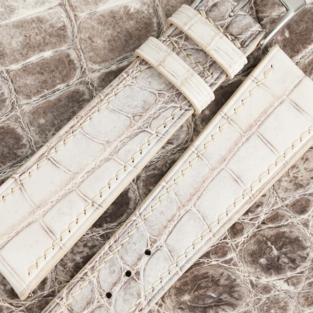 Curved End Himalayan Alligator Leather Watch Strap