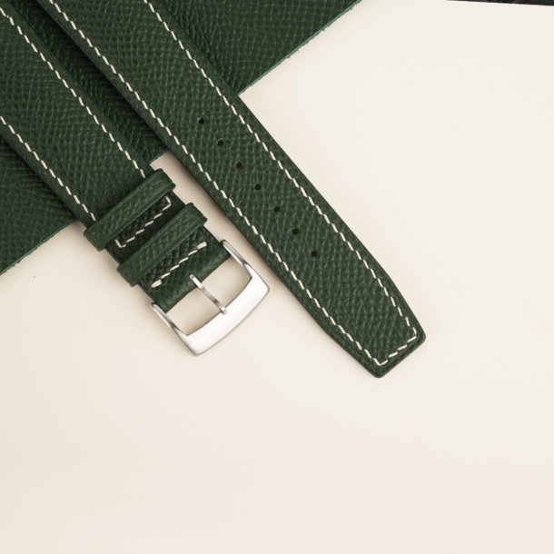 Padded Forest Epsom Leather Watch Strap