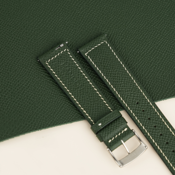 Padded Forest Epsom Leather Watch Strap